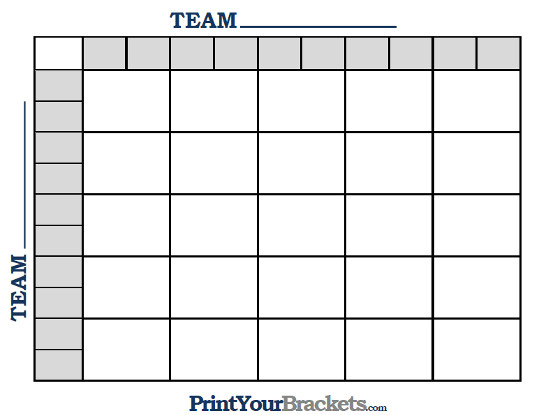 Printable NBA 25 square box grid